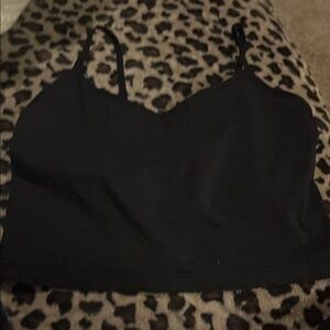 Black Fitted Crop Camisole Top